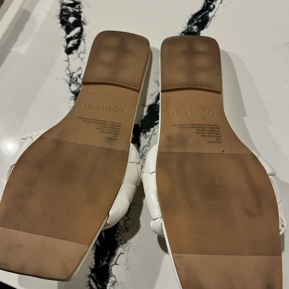 Open Edit White Braided Sandals Open Toe - Picture 3 of 4